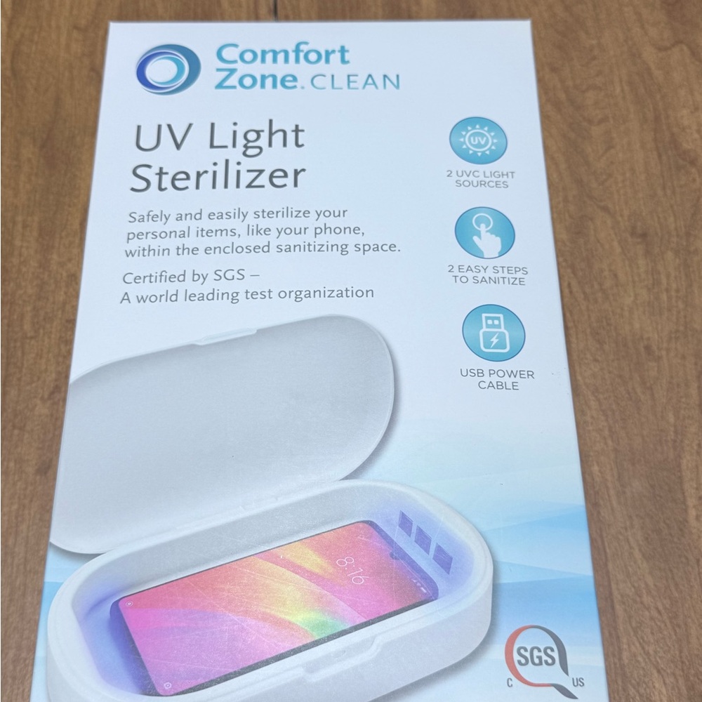 Comfort Zone Clean Portable UV light Phone sterilizer New in Package CPV2008